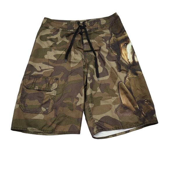 The Mountain Shorts Mens 30 Camouflage Military Bulldog Drawstring Bottoms - Picture 1 of 16